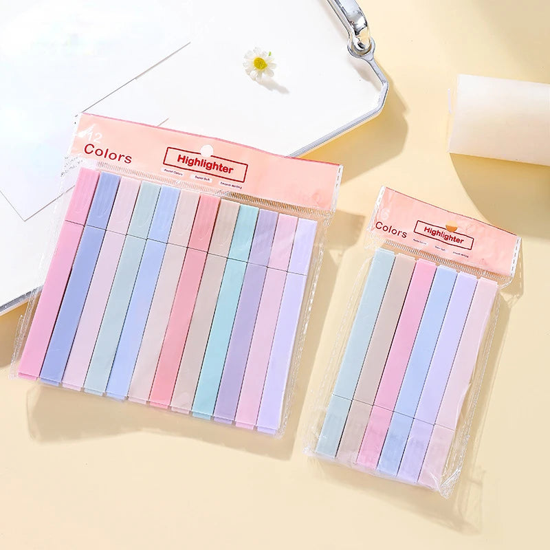 Pastel Dual-Tip Highlighters - 6 PCS