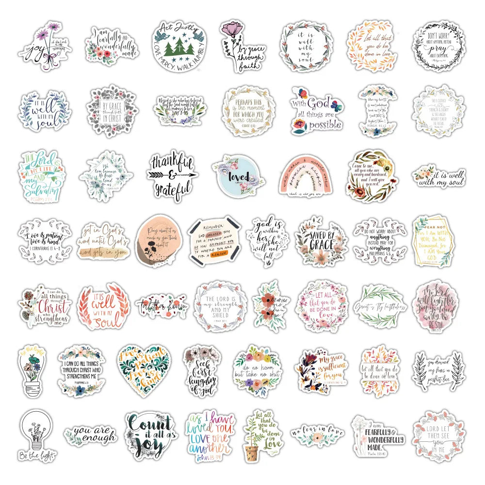 Bible Verse Vinyl Stickers - 100 Pack