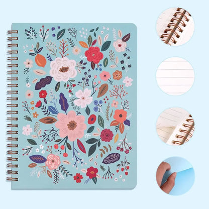 Floral Spiral Notepad with Waterproof Cover