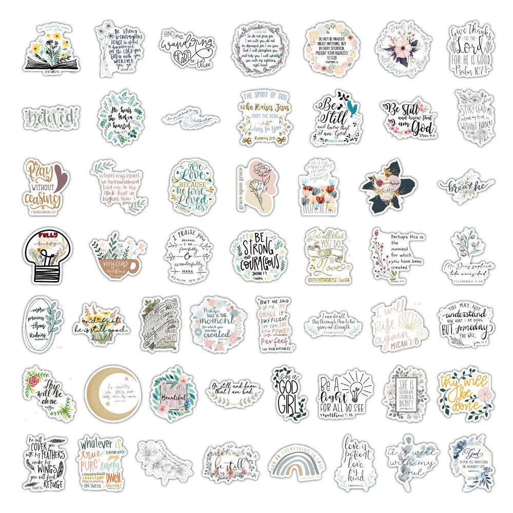 Bible Verse Vinyl Stickers - 100 Pack