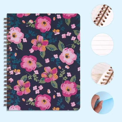 Floral Spiral Notepad with Waterproof Cover