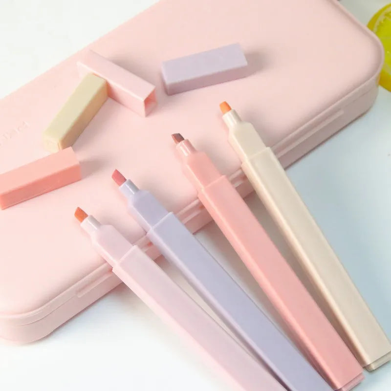 Pastel Dual-Tip Highlighters - 6 PCS