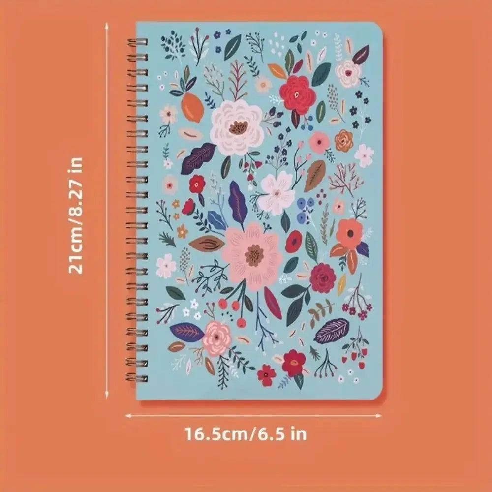 Floral Spiral Notepad with Waterproof Cover