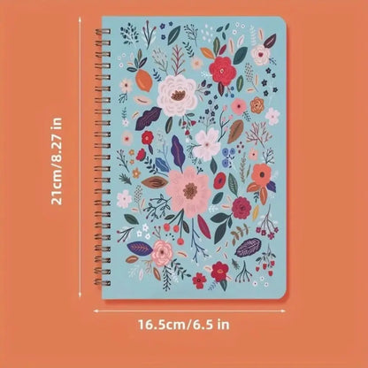 Floral Spiral Notepad with Waterproof Cover