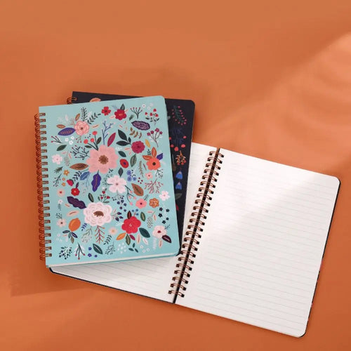 Floral Spiral Notepad with Waterproof Cover